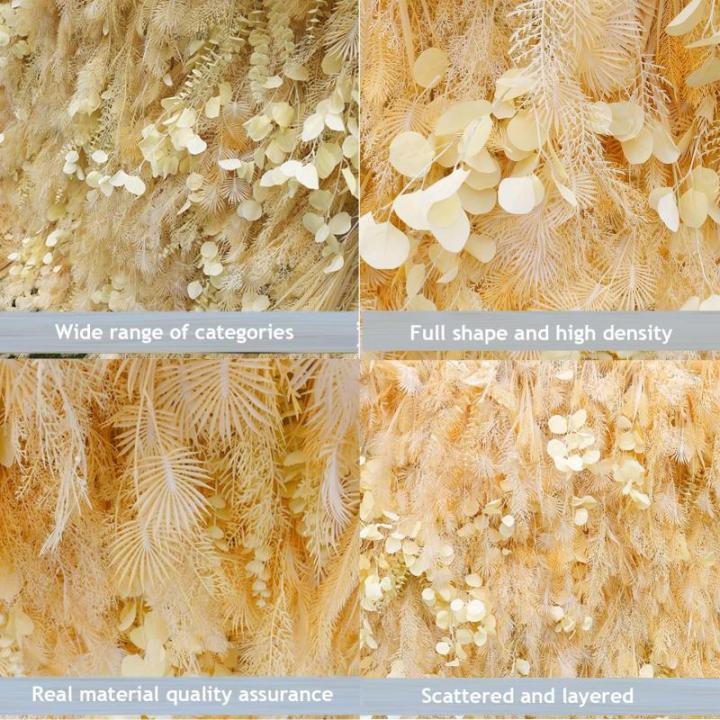 Champagner Raureif Kunstblume Hintergrund Wandtuch Hintergrund Blumenwand, Blumenarrangement Blumenwandpaneel-Set, Seiden-Hortensie-Blumenpaneel Für Fotohintergrund Home Party Hoc