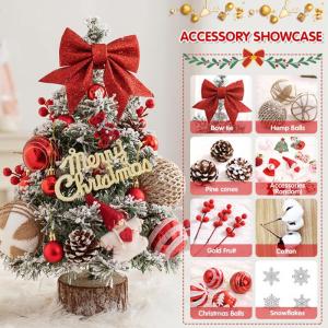 45cm Mini Weihnachtsbaum Kleiner Weihnachtsbaum mit Beleuchtung Weihnachtsdeko LED Künstlicher Weihnachtsbaum Klein Tannenbaum Künstlich Geschmückt Weihnachtsbaum Beleuchtet fü