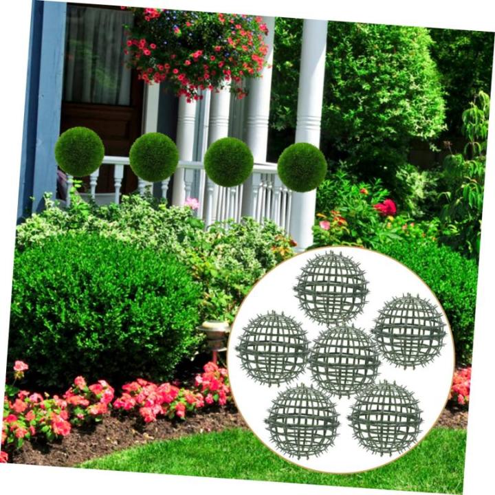6 stuks bloemstuk bolvormig plantenrek bloemenboeket accessoires bloemenstandaard bloemenkrans van draad topiary-kooi metalen lijn kunstmatig plastic