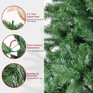 TOPYL 6FT Künstlicher Weihnachtsbaum Unbeleuchtet,Premium Fichten-Weihnachtsbaum Mit Scharnier,Weihnachtsdekoration Mit 650 Zweigspitzen Perfekt Für Den Innen- Und Außenbereich 
