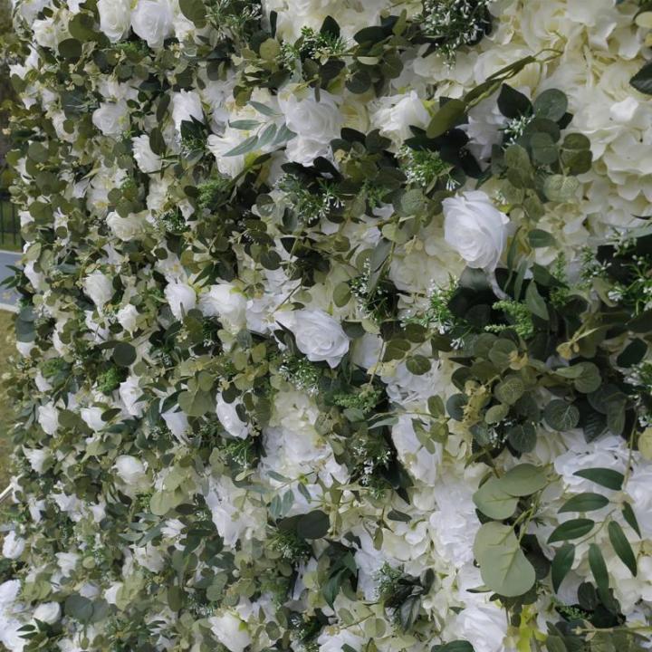 Weiße Dschungelstoff-Hintergrundsimulations-Blumenwand, Künstliche Rosengrün-Pflanzwand, Hochzeitsdekorations-Requisiten-Hintergrundwand Für Foto-Hintergrund-Home-Party-Hochzei