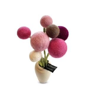7 vilten bloemen, kleine bloemengroet, bloemenboeket, Moederdag, handgemaakt, roze