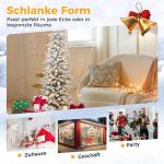 Kunstkerstboom met sneeuw, 120/140 warmwitte leds, 8 transformatiemodi, 249/334 takpunten, van PE en pvc, 150 cm/180 cm, met cementbasis (150 cm)