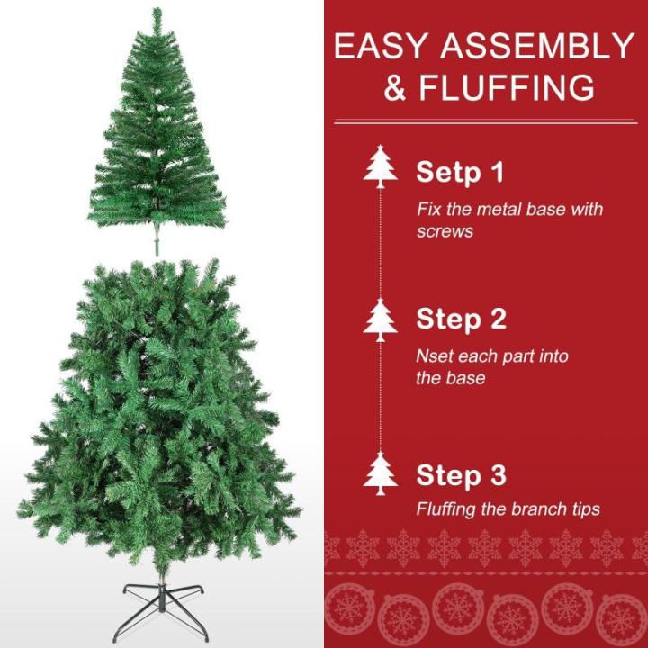5FT künstlicher Weihnachtsbaum mit 550 PVC-Astspitzen, Weihnachtsbaum mit faltbarem Metallfuß, einfache Montage, Weihnachtsdekoration für Zuhause und Büro