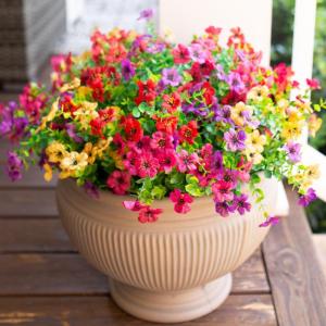 Kunstbloemen, 12 bundels voor buiten, uv-bestendig, kunstbloemen, vervaagt niet, groene kunstplant, tuin, veranda, raam, box, kantoor, struiken, decoreren