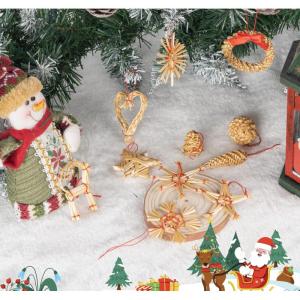 46 x natuurlijke strosterren kerstset, kerstboomversiering, stro met natuurlijke accenten, handgemaakte kerstboom van stro met mooie doos, natuurlijke kerststrohanger voor kerstboo