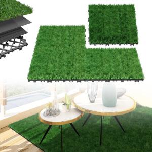 33-delige set / 3 m² kunstgras, outdoor, 30 x 30 cm, vloerbedekking van PE, 40 mm poolhoogte, grastapijt met drainagefunctie, grastapijt, kunststof kunstgrastapijt gazontapijt