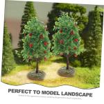 3 Sätze Obstbaum-Modell Baummodellierung Dekor Künstlicher Obstbaum Künstliche Modellbäume Figuren Zum Basteln Palmier Obstbäume Blumentopf-dekor Plastik Green 2 Stück * 3