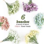 Set van 6 kunstmatige Gypsophila Babies Breath , boeketten, decoratie voor bruiloft en verjaardag, DIY, meerkleurig