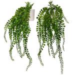 x2 nepplanten kunstmatige planten indoor hangende planten in plastic plantenpotten faux planten voor binnenshuis decoratieve kunstmatige flora kunstmatige indoor opknoping planten