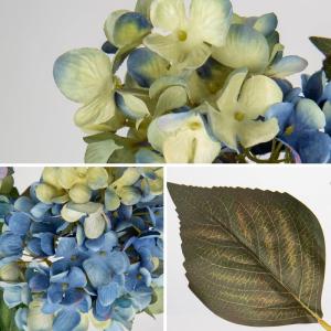 3 stuks nepbloemen hortensia blauwe 73,9 cm hoge kunstmatige hortensia bloemen, zijden bloemen lange steel voor bloemstuk thuis boerderij kantoor hotel decoratie