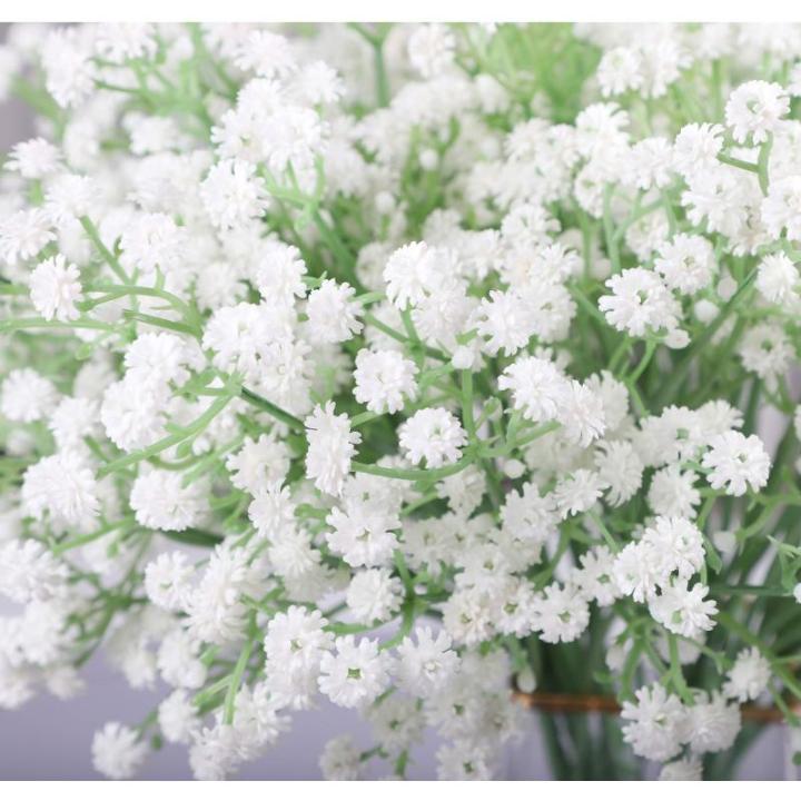 , 53 cm, gypsophila, echte aanraking, boeketten voor bruiloft of thuis DIY doe-het-zelf decoratie, 24 stuks