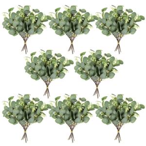 eucalyptus decoratie simulatie groene eucalyptus laat takken zilveren dollars eucalyptus plant bulk voor bruiloft, tuin, huis, kantoor decoratie (groen, 48 stuks)