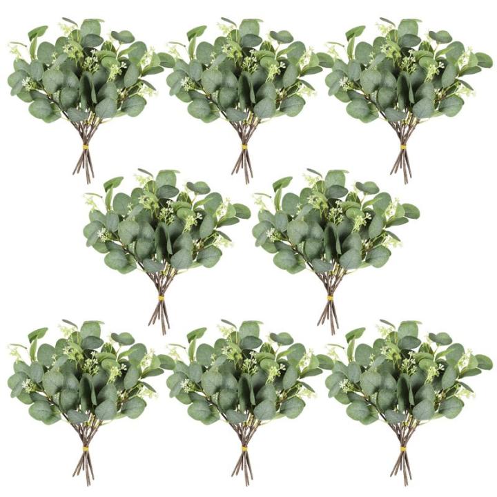 eucalyptus decoratie simulatie groene eucalyptus laat takken zilveren dollars eucalyptus plant bulk voor bruiloft, tuin, huis, kantoor decoratie (groen, 48 stuks)