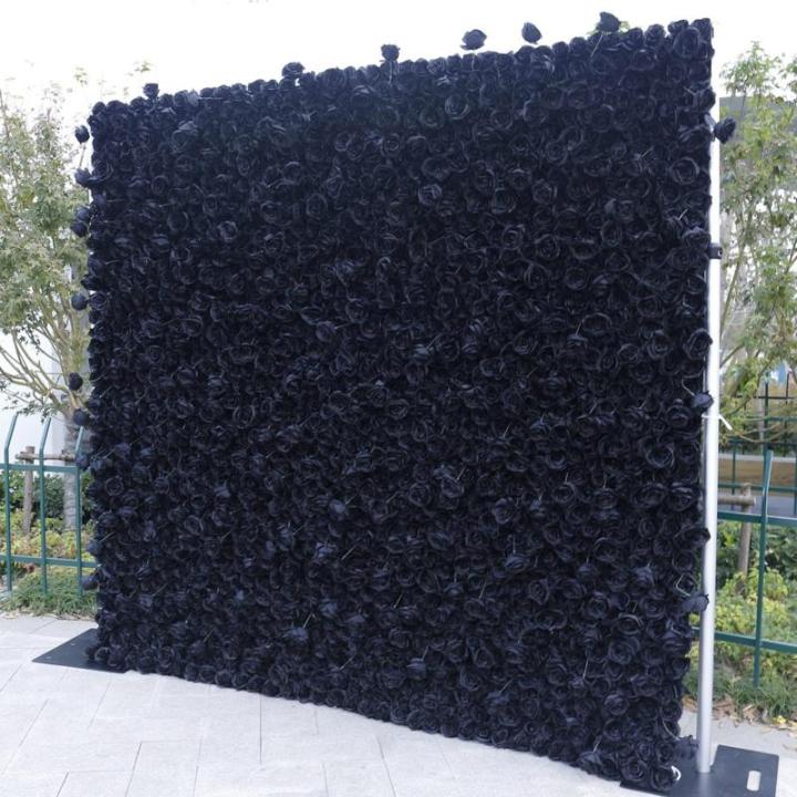 Schwarze Simulations-Rosenwand-Hintergrundwand, Hochdichte 5D-Stoffbasis-Simulations-Blumenwand, Outdoor-Event-Dekoration Für Fotohintergrund Home-Party-Hochzeits-Hintergrund(3.28
