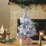 Small Christmas Tree for Home | Table Centerpiece Christmas Tree | Holiday Home Accents, Charming Tabletop Christmas Tree, Burlap Base Tree, Seasonal Table Centerpieces