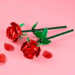 Rozen, Bloemen Bouwpakket voor Kinderen, Compatibel met Bloemenboeket Set, Woonaccessoire of Bureau Accessoire, Kerstcadeau voor Haar en Hem, Decoratie voor Meisjes en Jongens 4046