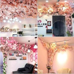 Dichte Kunstmatige Kersenbloesem Bomen, Prachtige Wensboom Roze Zijde Nep Sakura Bloem Binnen Buiten Home Kantoor Simulatie Planten,1.8x1.5m