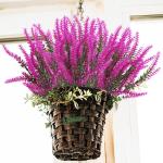12 bundels kunstlavendel, kunstbloemen, uv-bestendige kunstbloemen, net echt, kunstbloemen, balkon, kunstbloemen, decoratie, binnen en buiten, boeket, kunstbloemen voor huis, tuin,