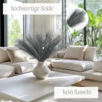 Kunstpampasgras, klein, kleur grijs, 5 stelen, 55 cm lengte, kunstmatig pampasgras, woonkamer, droogbloemen voor slaapkamer, bruiloft, boho-decoratie