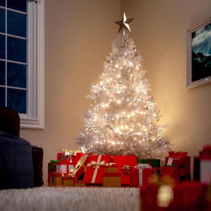 Kerstboom Kunstboom 350 Tips Metalen Voet 150 cm PVC Dichte Takken Kerstboom Wit