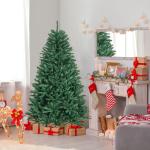 Kunstkerstboom, 180/225/275 cm, dennenboom met metalen standaard, kunstboom kerstklapsysteem, pvc-naalden, ideaal voor thuis, kantoor, winkels en hotels, groen (180 cm)