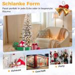 Kunstkerstboom met sneeuw, 120/140 warmwitte leds, 8 transformatiemodi, 249/334 takpunten, van PE en pvc, 150 cm/180 cm, met cementbasis (180 cm)