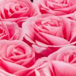 Rozenbox hart, 18 rozen, stevige bloemenbox, zwart, 10 jaar houdbaar, cadeau-idee, decoratieve bloemenbox, roze, 13 x 21 x 19 cm