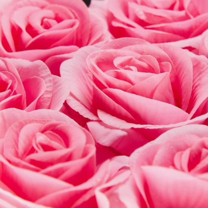 Rozenbox hart, 18 rozen, stevige bloemenbox, zwart, 10 jaar houdbaar, cadeau-idee, decoratieve bloemenbox, roze, 13 x 21 x 19 cm