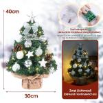 Mini-kerstboom kleine kerstboom met verlichting, led-tafelkerstboom, klein, kunstmatig versierd, voor kerstdecoratie, 40 cm