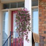 4 stuks , hangende kunstbloemen, decoratie, kunstklimop, kunstbloemen, hangplanten, kunstbloemen als echte vines, voor tuin, balkon, decoratie, rozerood