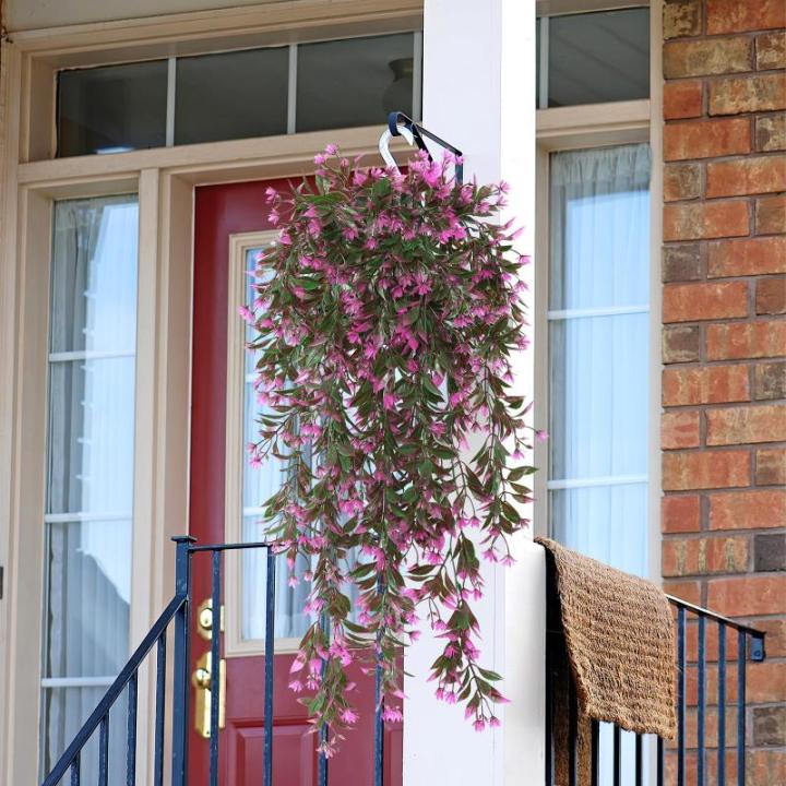 4 stuks , hangende kunstbloemen, decoratie, kunstklimop, kunstbloemen, hangplanten, kunstbloemen als echte vines, voor tuin, balkon, decoratie, rozerood