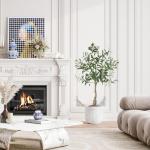 Olijfboom, kunstplant, 90 cm, grote kunstolijfboom, kunstboom, ziet eruit als echt voor woonkamer, slaapkamer, kantoor, decoratie