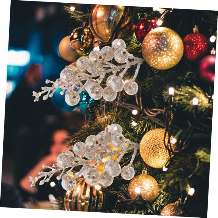 10st Weihnachts-beerenimitat Weihnachtstannenzweig Weihnachtsbaum Beere Am Zweig Beeren-dekor Weihnachtspicks Für Baum Weihnachtsblumenstiele Weihnachtsbeerenzweige Trimmen Schaum