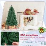Kunstkerstboom, 180/225/275 cm, dennenboom met metalen standaard, kunstboom kerstklapsysteem, pvc-naalden, ideaal voor thuis, kantoor, winkels en hotels, groen (225 cm)