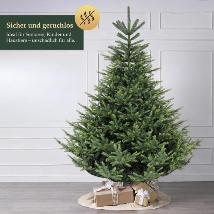 Kunstkerstboom, 210 cm, natuurgetrouwe dennenboom, kunstkerstboom met klapscherm, pvc en PE kerstboom, metalen kerstboomstandaard