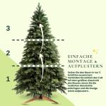 Kunstkerstboom, 210 cm, natuurgetrouwe 100% spuitgietkerstboom met houten standaard, Made in EU, kunstkerstboom