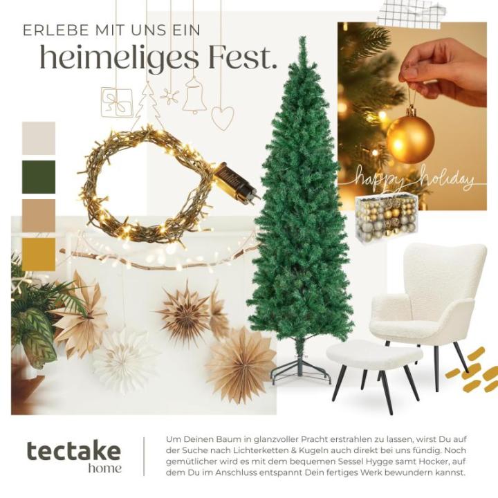 Künstlicher Weihnachtsbaum, naturgetreu, Weihnachtsbaum mit biegsamen Zweigen, voluminöses Nadelkleid, pflegeleicht, stabil, einfacher Aufbau, Tannenbaum künstlich als Weihnacht