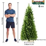 Kunstkerstboom in premium kwaliteit, groene realistische takken van PE + pvc, herbruikbaar, stabiele houten standaard, voor kerstdecoratie, herbruikbaar
