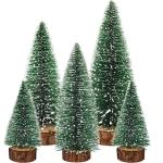 Kunstmatige mini-kerst, een set van 5 stuks miniatuur sisal matte kerst flessenborstel voor Kerstmis thuis tafelblad decor (groen)