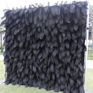 Schwarzer Federstoff Hintergrundsimulation Blumenwand Hintergrundwand, Foto Fotohintergrund Blumenwand Geeignet Für Einkaufszentren, Geschäfte, Innen- Und Außenbereich, Themenpa