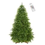 Kunstkerstboom, 180 cm, met verlichting, 100% spuitgieting, RGB-kerstboom met 4026 punten, 310 lampen, premium dennenboom met afstandsbediening, houten standaard