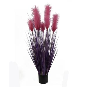 Kunstgras, kunstgras, decoratieve plant, kamerplant, groene plant, kunstmatige plant, decoratie, in zwarte pot, zeer realistisch, groen (120 cm - artikelen. MN-KP-2232)