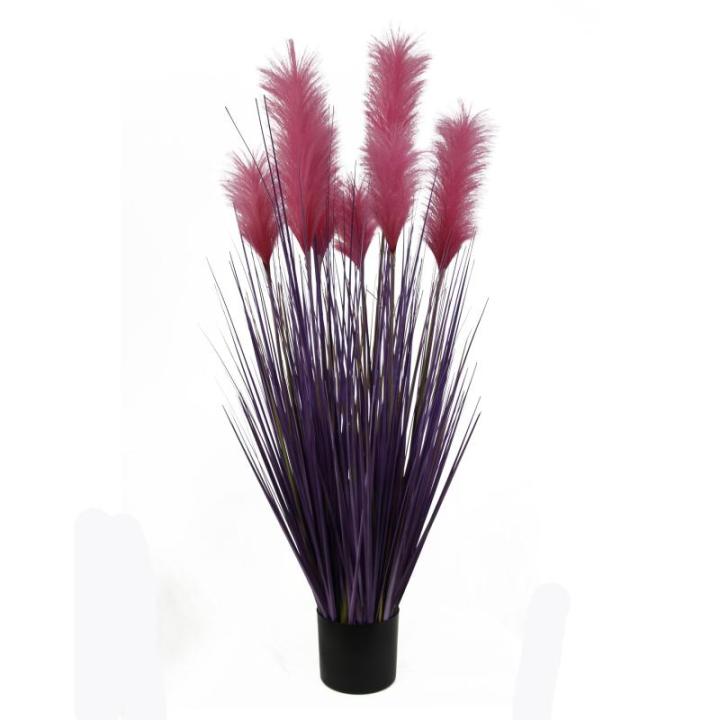 Kunstgras, kunstgras, decoratieve plant, kamerplant, groene plant, kunstmatige plant, decoratie, in zwarte pot, zeer realistisch, groen (120 cm - artikelen. MN-KP-2232)