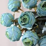 10 stuks kunstmatige rozen, blauw, 50 cm hoog, enkele roos, lange steel, namaakbloem, zijden bloesem, roos, realistische bloem voor tafel, kantoor, feest, bruiloft, woondecoratie (
