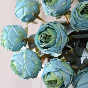 10 stuks kunstmatige rozen, blauw, 50 cm hoog, enkele roos, lange steel, namaakbloem, zijden bloesem, roos, realistische bloem voor tafel, kantoor, feest, bruiloft, woondecoratie (
