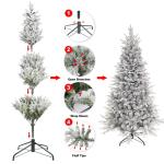 Kunstkerstboom, kunstdennenboom, 230 cm, standaard, kunstdennenboom met sneeuw, dennenboom, Kerstmis (besneeuwd, 230 cm)