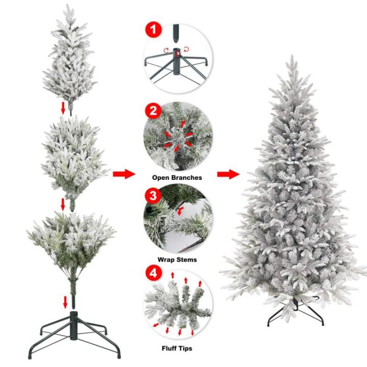 Kunstkerstboom, kunstdennenboom, 230 cm, standaard, kunstdennenboom met sneeuw, dennenboom, Kerstmis (besneeuwd, 230 cm)