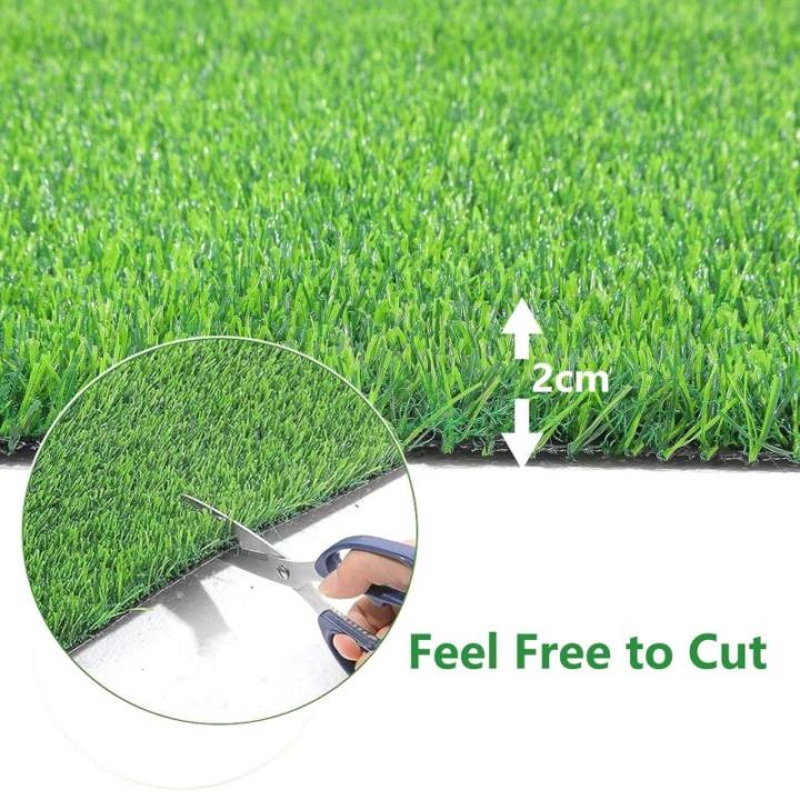 Kunstrasen Läufer Teppich 20 mm Florhöhe Grün Kunstrasen Rasen für Garten Haustiere und Hunde 2 x 4,5 m