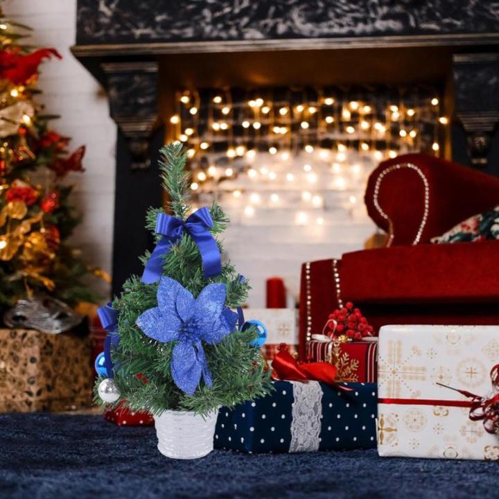 Weihnachtsbaum,Tisch-Weihnachtsbaum - Kleine Tannenbaumdekorationen,Weihnachtskiefernbaum mit gewebter Basis für Fenster, Wand, Baum,